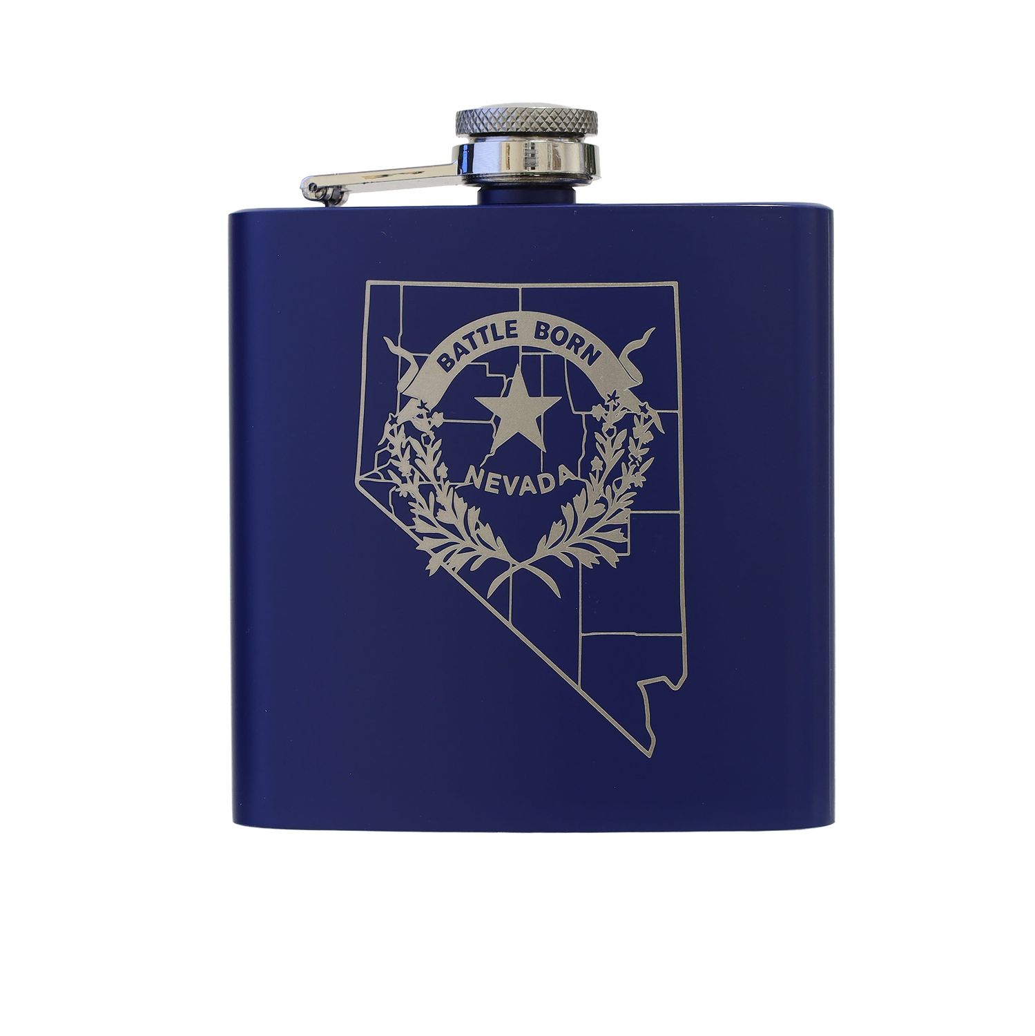 17 Counties Navy Flask