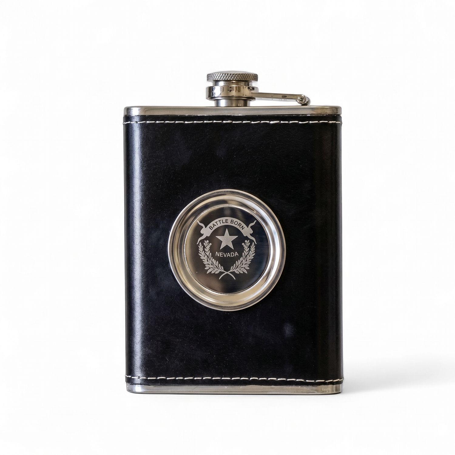 Battle Born Flask w/ Shot Glass