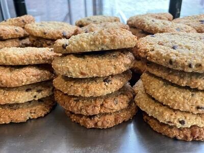 Galletas de avena, amaranto, nuez y chocolate amargo