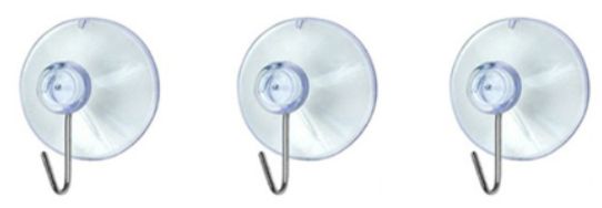 Zuignap inclusief haak voor zeepzakje set van 3