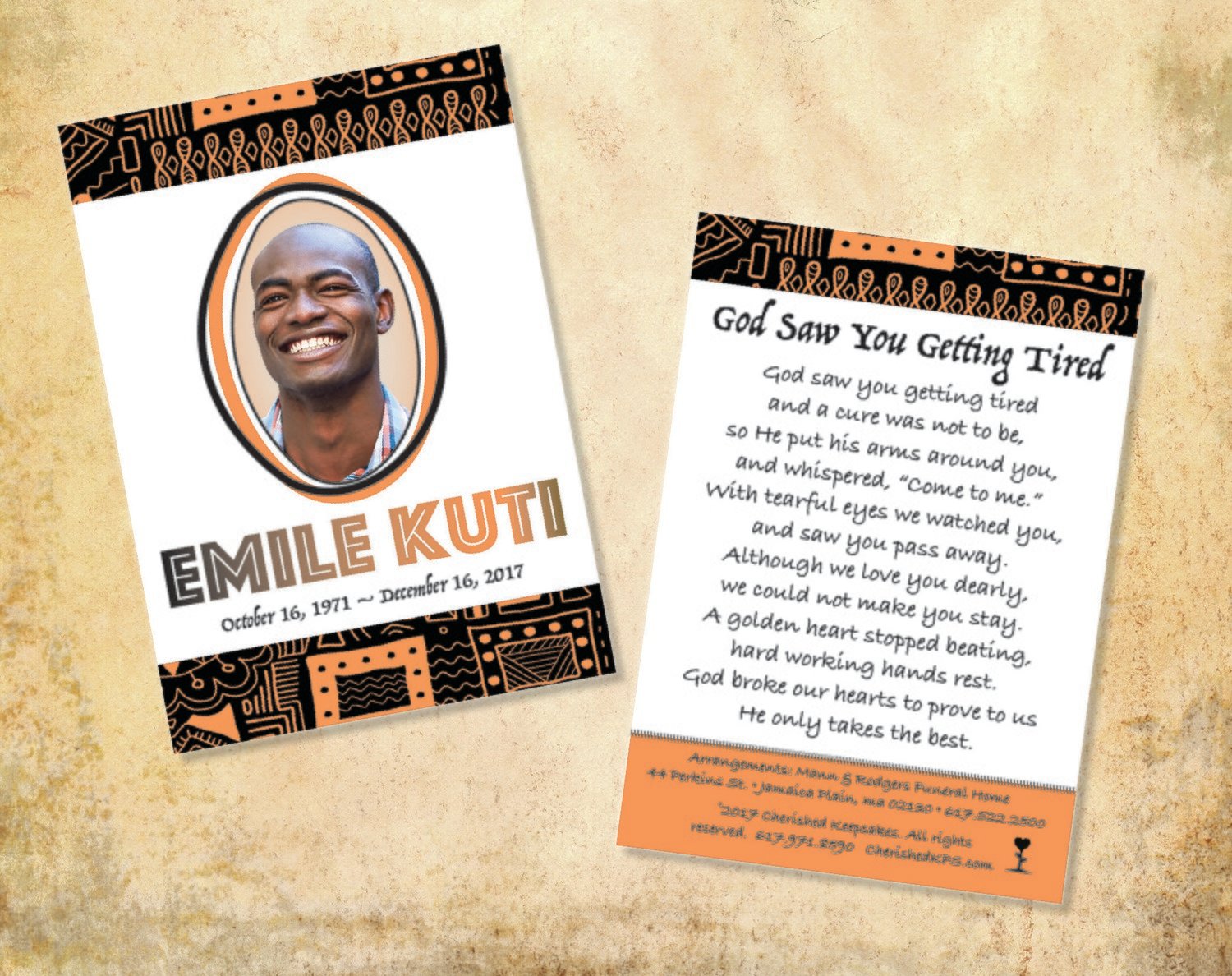 WalletSized Laminated Prayer Cards Nubian Design