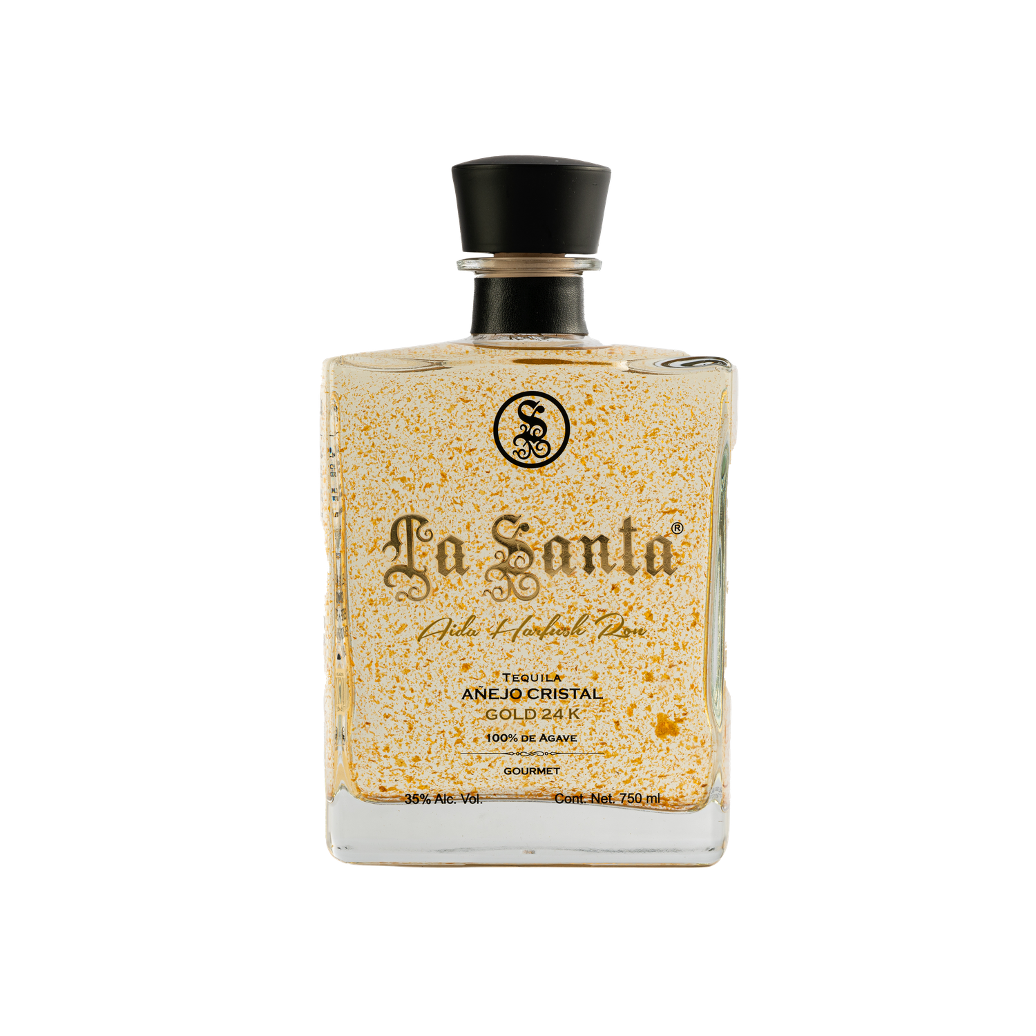 TEQUILA LA SANTA AÑEJO CRISTALINO GOLD 24K
