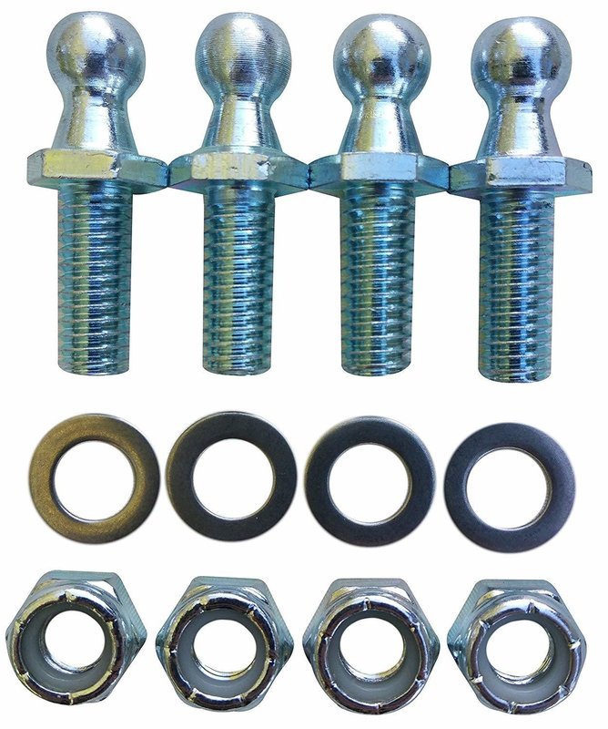 10mm Ball Studs With Hardware - 5/16-18 Thread x 3/4" Long Shank