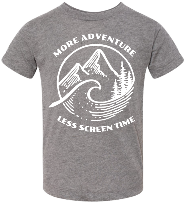 MORE adventure LESS screentime Tee $35, Toddler