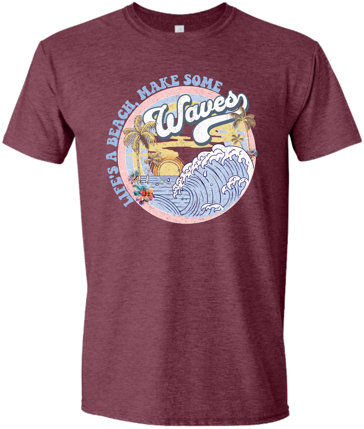Lifes a beach make some WAVES Tee, Adult