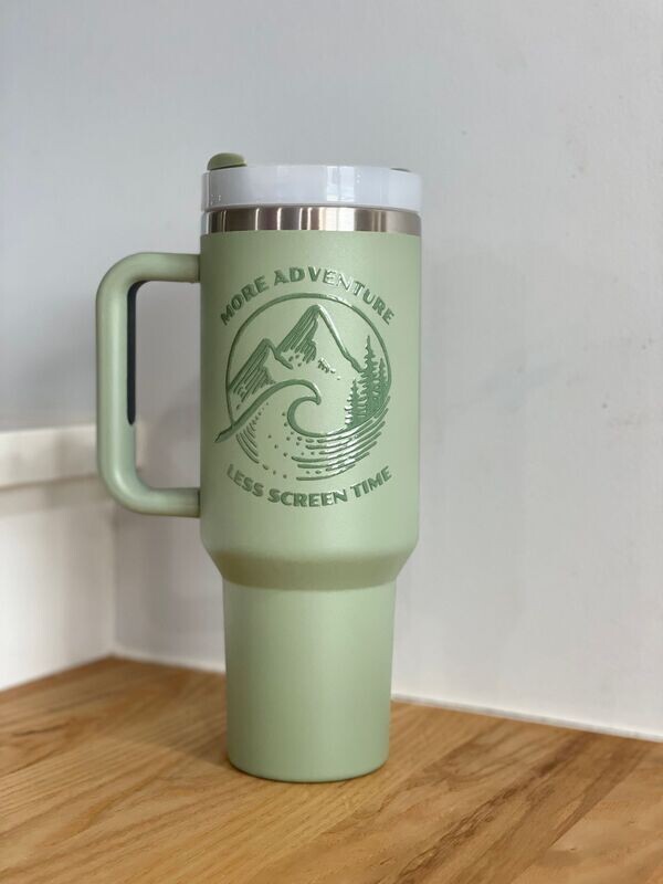 Basil MORE ADVENTURE LESS SCREEN TIME (DARK GREEN PRINT)