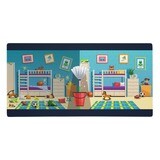 This play mat will encourage young ones to clean up messes. Features the same room: 1 side is messy - the other side is clean. 