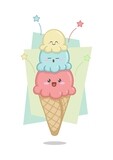 white black pink yellow blue ice cream cone kawaii cute happy baby tee shirt