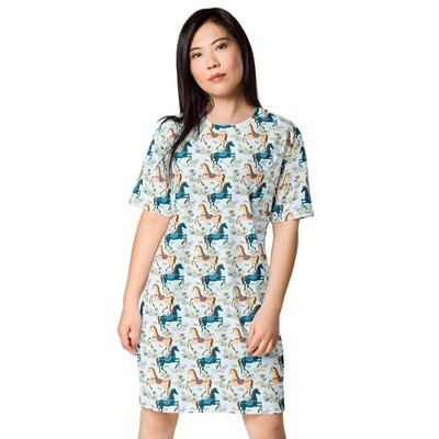 Women Tee DRESS - dancing horses