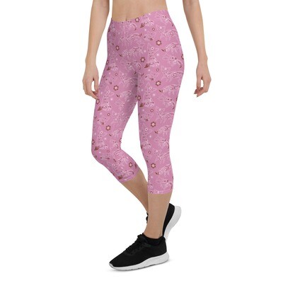 Women CAPRI leggings - floral fox