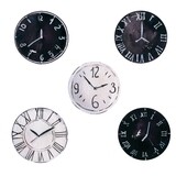 roman numerals timepiece antique analog wall clocks black white watercolor