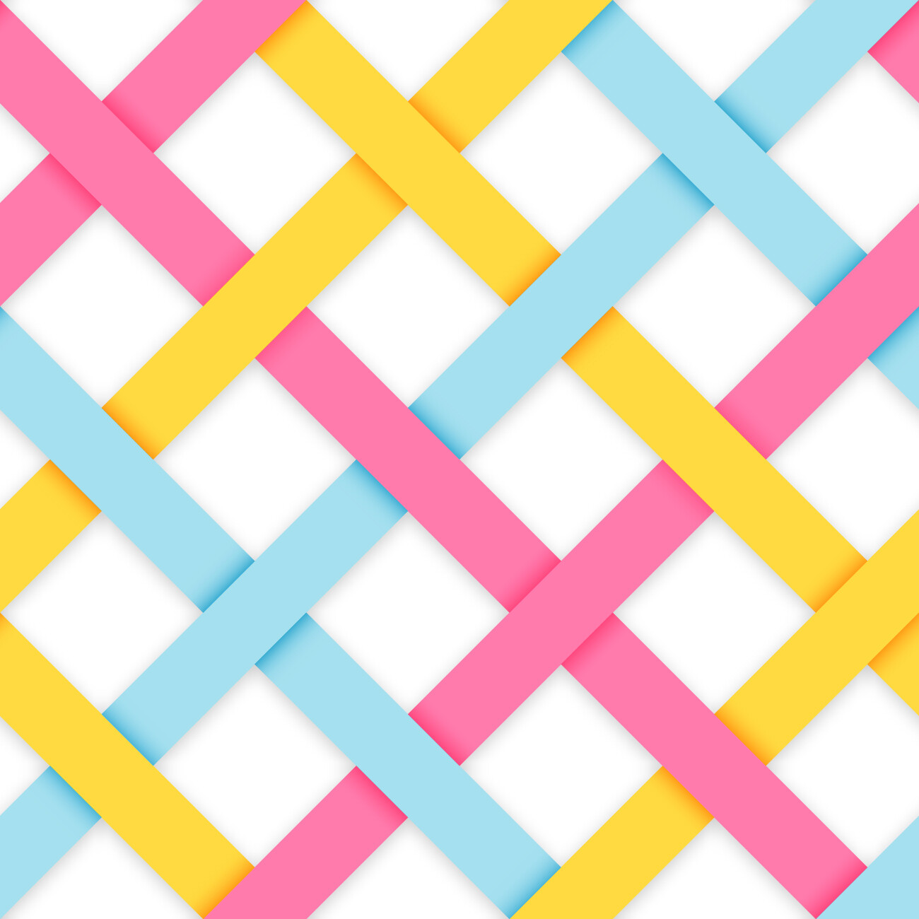 ribbons lattice weave weaved weaving pink blue yellow intercrossed