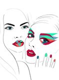 terrific hardcover journal gift for woman women girl(s) features bright makeup eye shadow painted nails