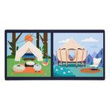 features 2 different pristine colorful glampsites and your girl can add her own dolls and/or other toys to this fun glamp scene