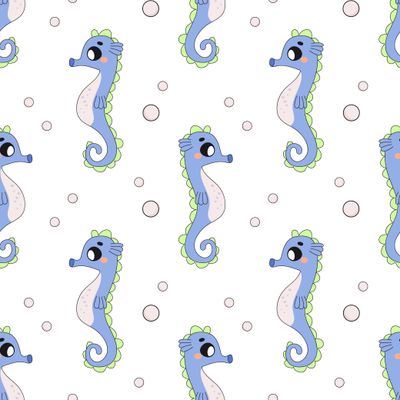 Baby Blue Seahorse - towel