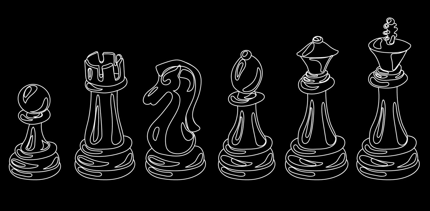 White-Lined Chess ~ mug