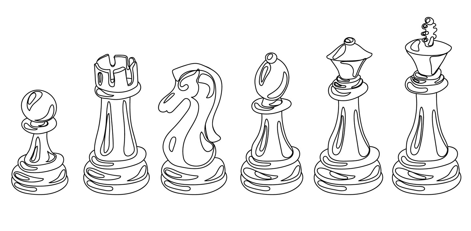 Black-Lined Chess ~ mug