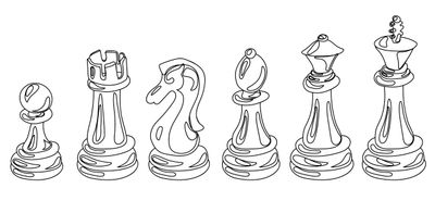 Black-Lined Chess ~ mug