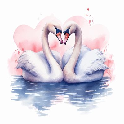 WaterColor Swan ~ latte mug