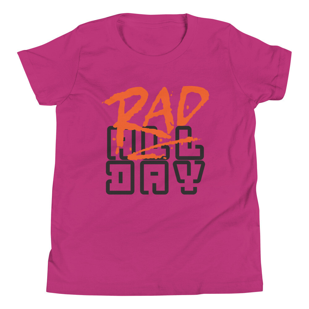 RAD ALL DAY Youth Short Sleeve T-Shirt, Color: Berry, Size: S