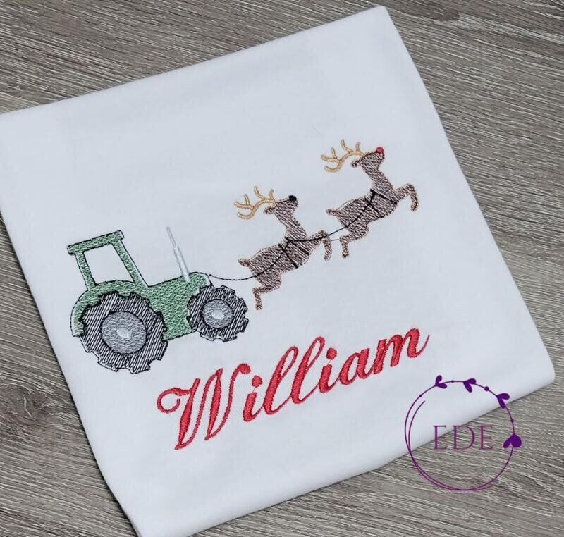 Reindeer Pulling Tractor