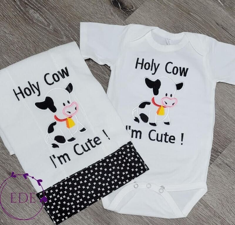 Holy Cow I'm Cute-Burp Cloth