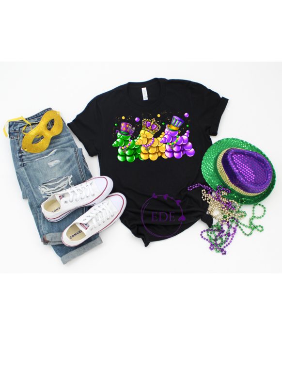 Mardi Gras bead Dog Trio Shirt-Youth