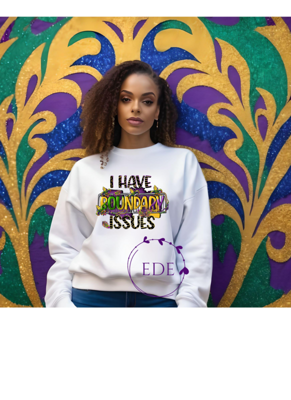 Mardi Gras Boundary Issues Sweatshirt-Adult