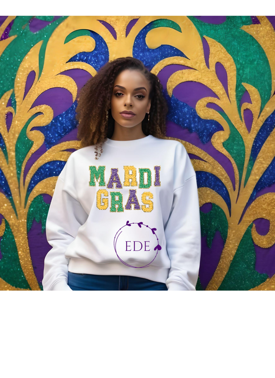 Mardi Gras Sequin Sweatshirt-Adult