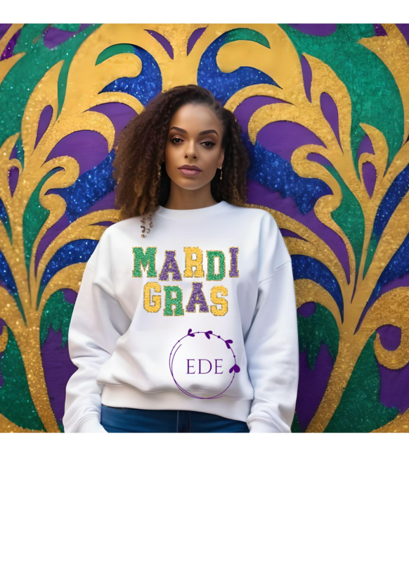 Mardi Gras Sequin Sweatshirt-Adult