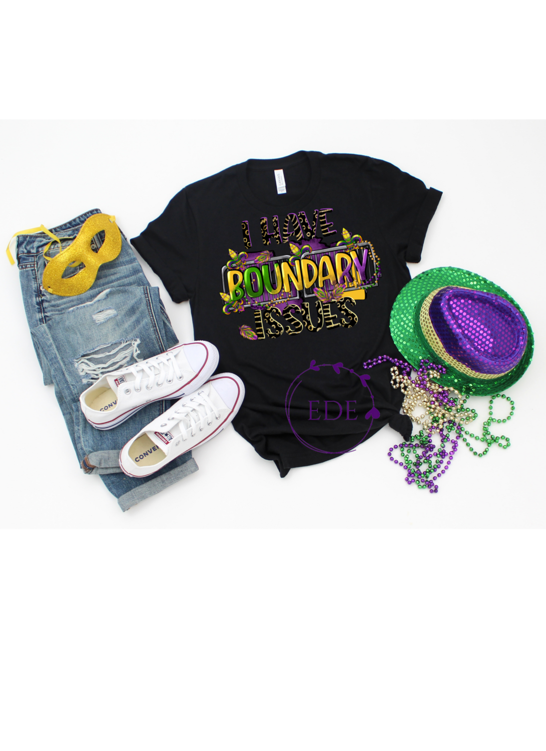 Mardi Gras Boundary Issues Shirt-Adult