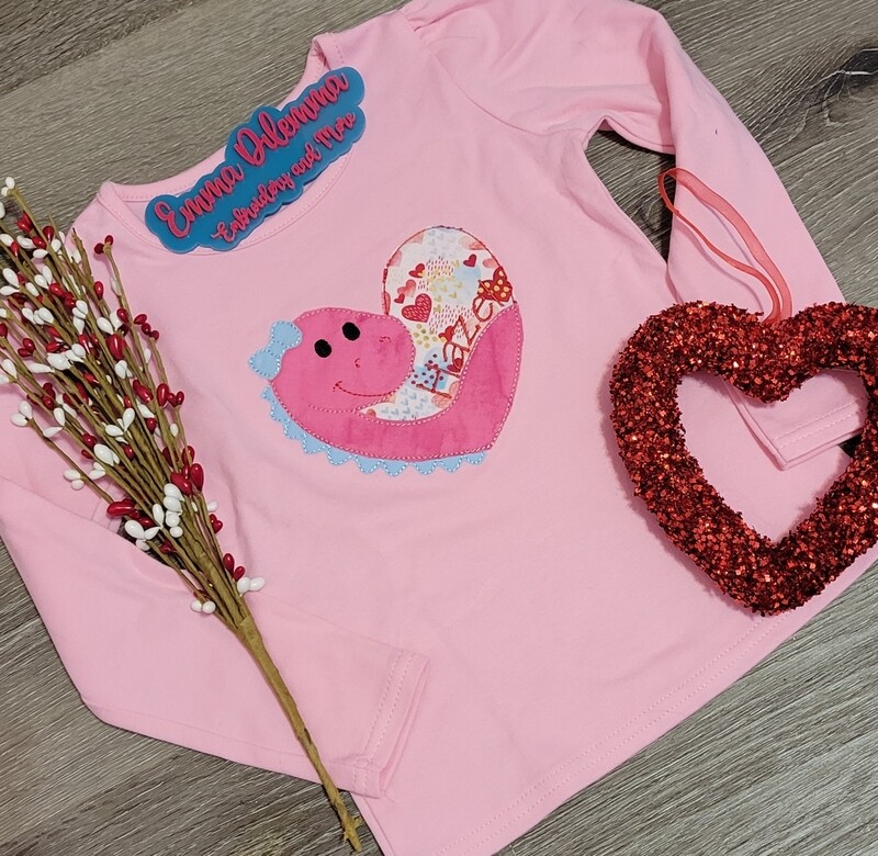 Valentines heart dino shirt