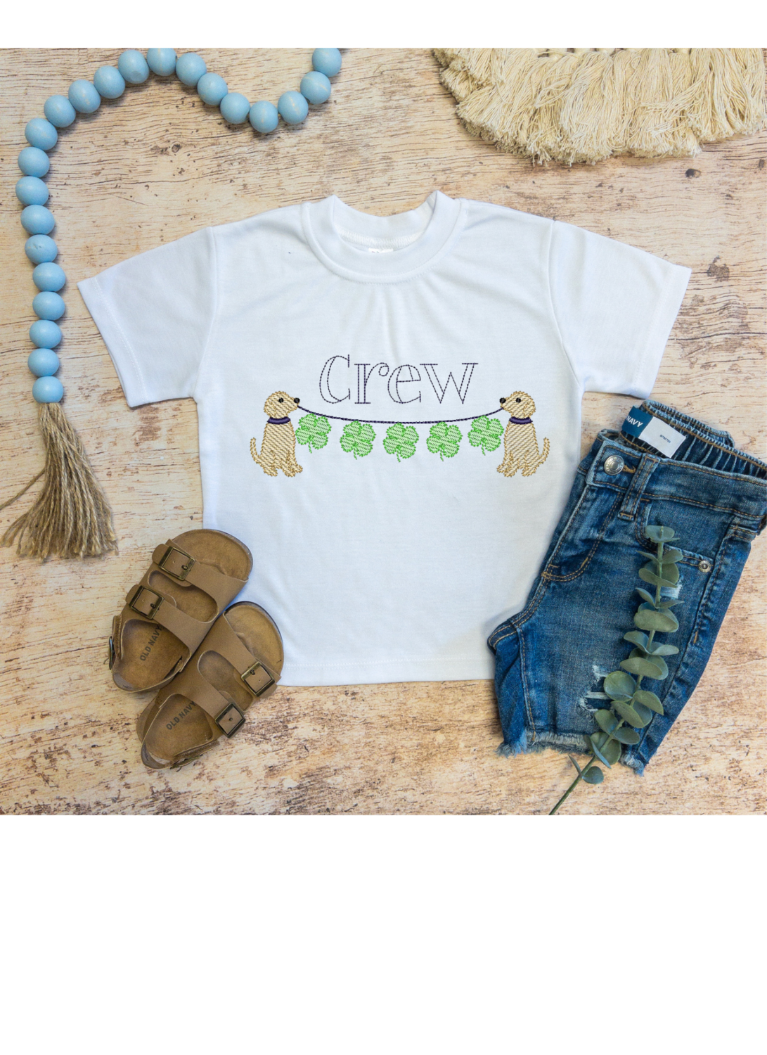 St Patrick's Day dog banner w/name (embroidery)
