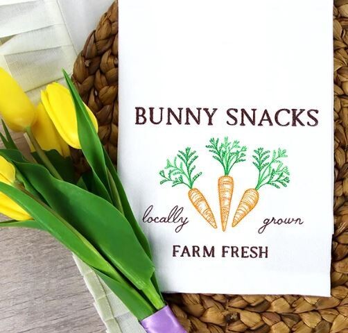 Easter Bunny Snacks Towel