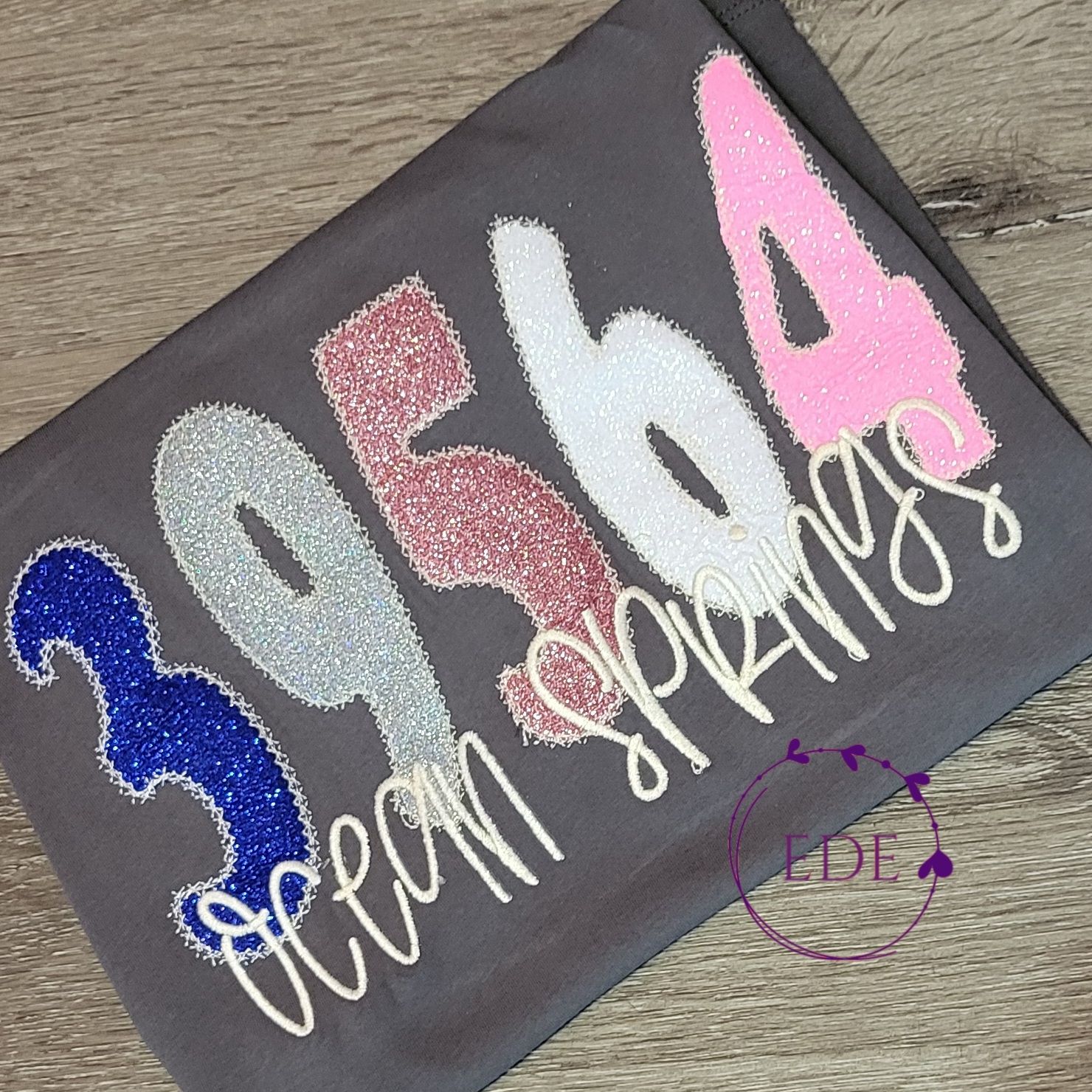 Zip code Embroidery and Applique T-Shirt