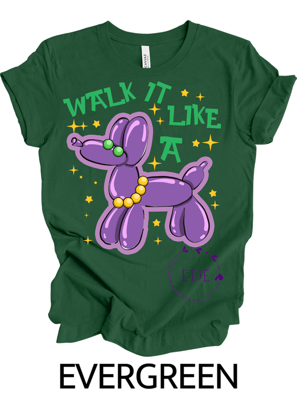 Mardi Gras Walk it like a  Short Sleeve Shirt-Adult