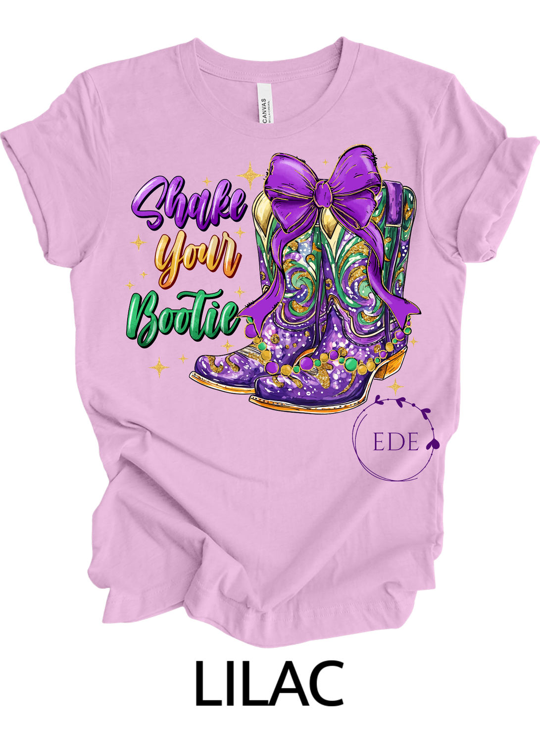 Mardi Gras Shake your Bootie Short Sleeve Shirt-Adult