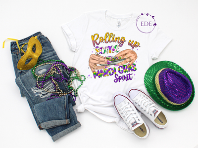 Mardi Gras Rolling up some Mardi Gras Short Sleeve Shirt-Adult