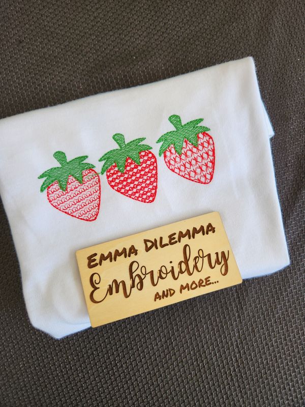 Triple Strawberry Emb. W/ Name T-Shirt
