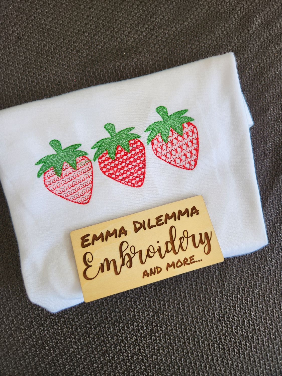 Triple Strawberry Emb. W/ Name T-Shirt