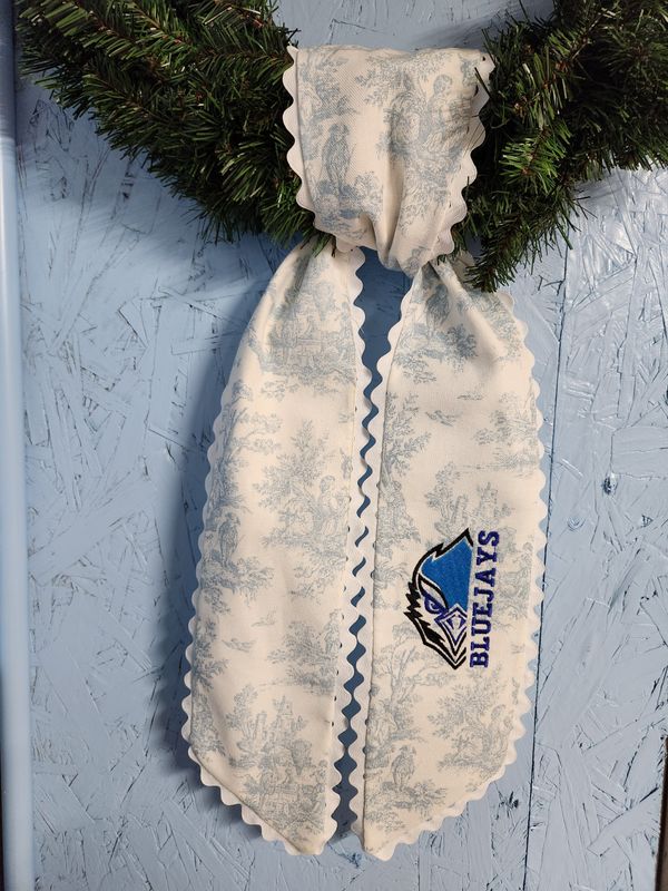 Wreath sash-pale blue Bluejays