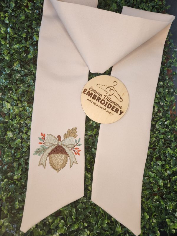 Wreath sash: Fall acorn indoor/outdoor
