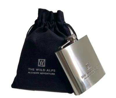 THE WILD ALPS® FLASK - 200 ML - Edelstahl Flachmann im Canvas Beutel