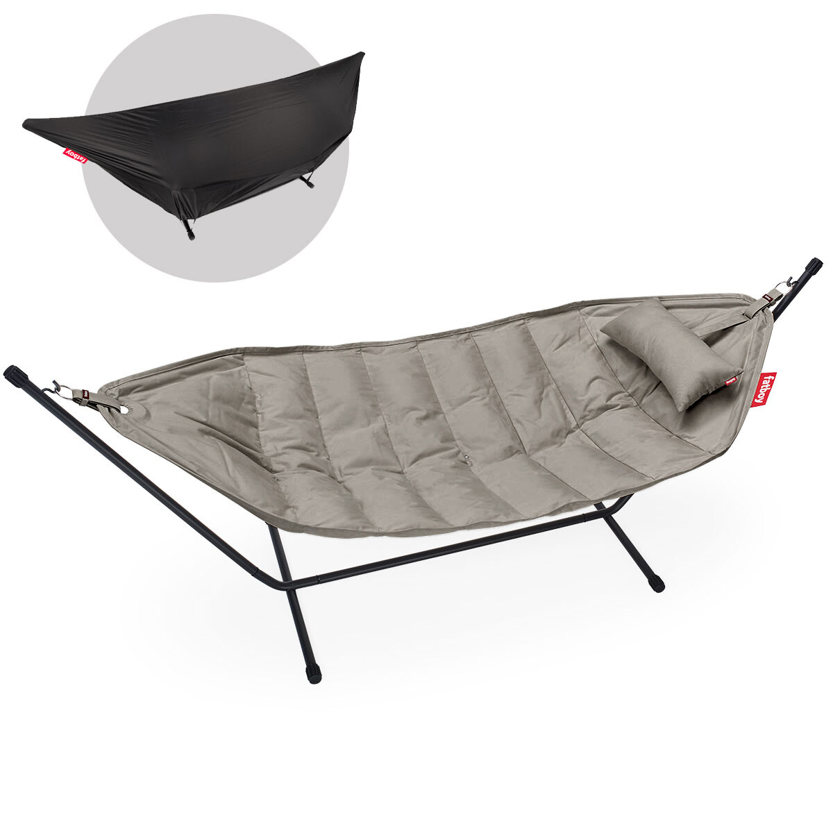 Fatboy Headdemock Superb Deluxe incl. Pillow, Struttura / Telaio Black, Grey Taupe