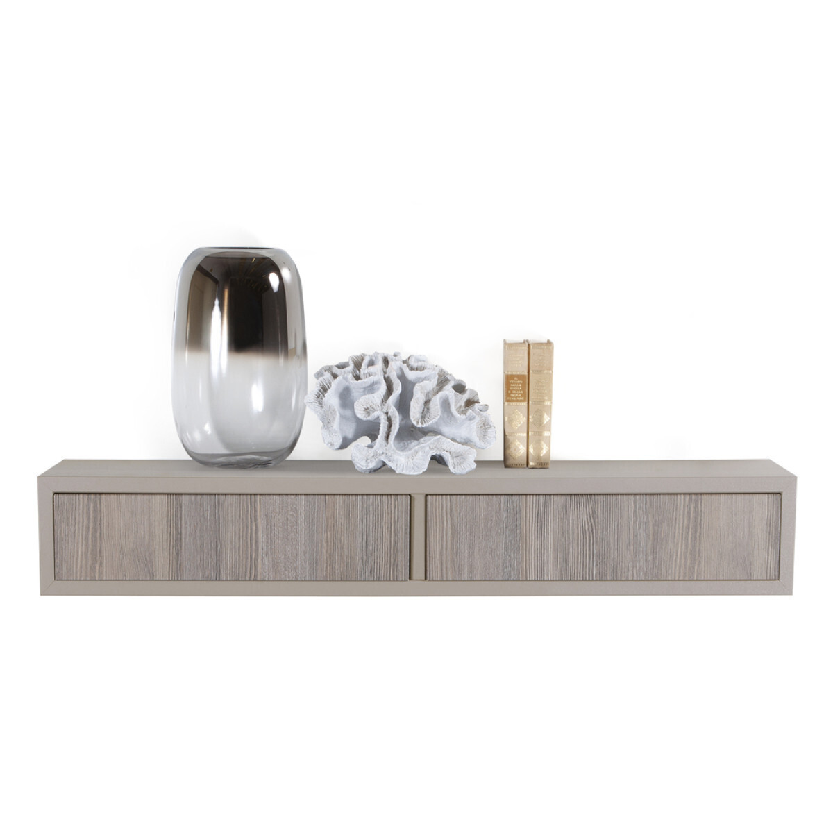 Modularredo DOMINO  Marrone Talpa e Rovere Moka | mensola con cassetto