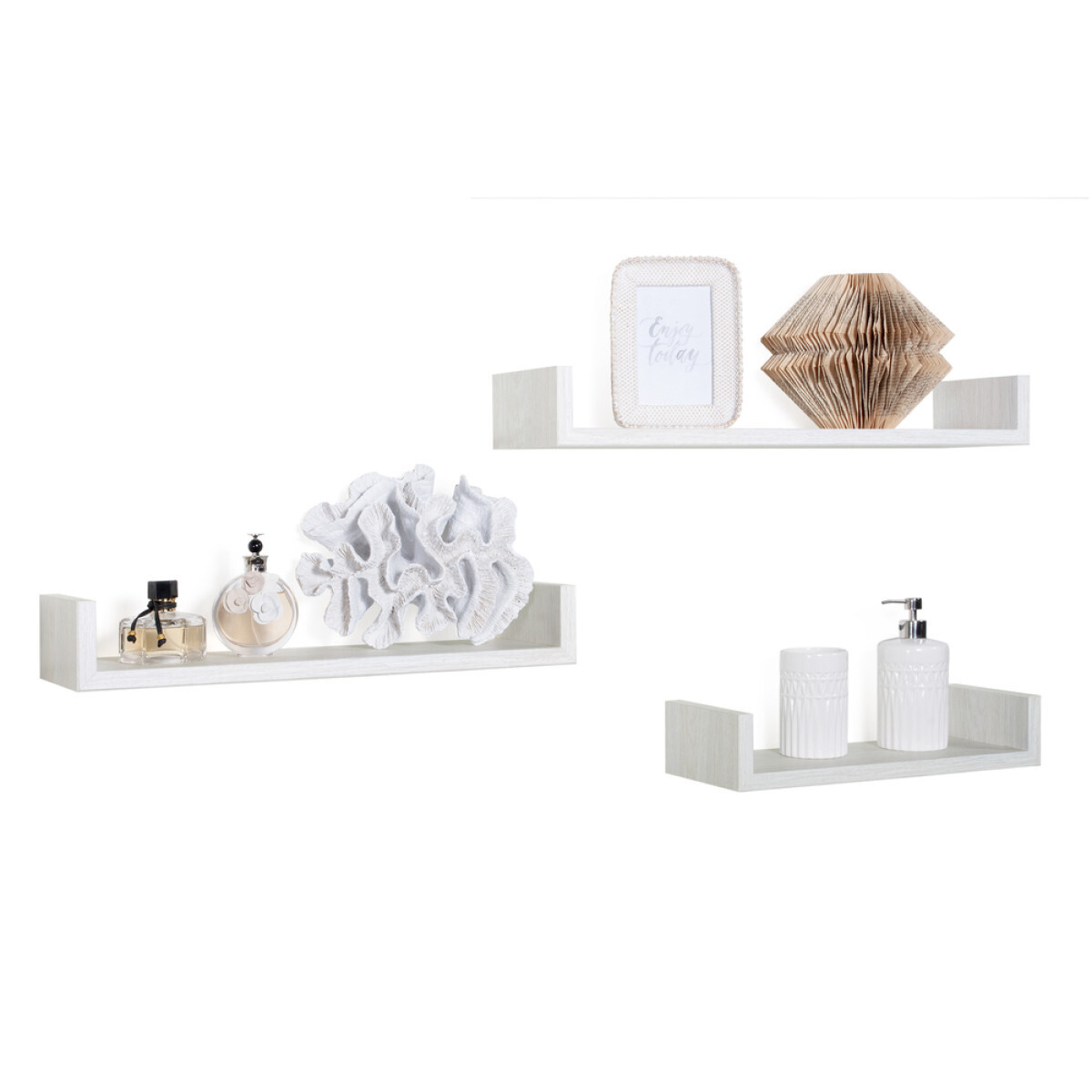Modularredo CALAMITA Rovere Sbiancato | set mensole