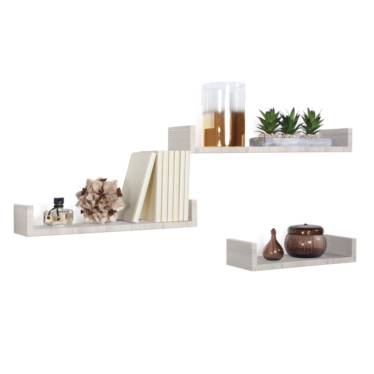 Modularredo CALAMITA Rovere Grigio | set mensole