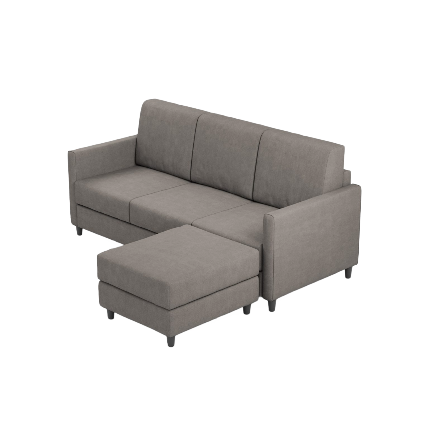 Ityhome KARAY Grigio | divano 3 posti con pouf