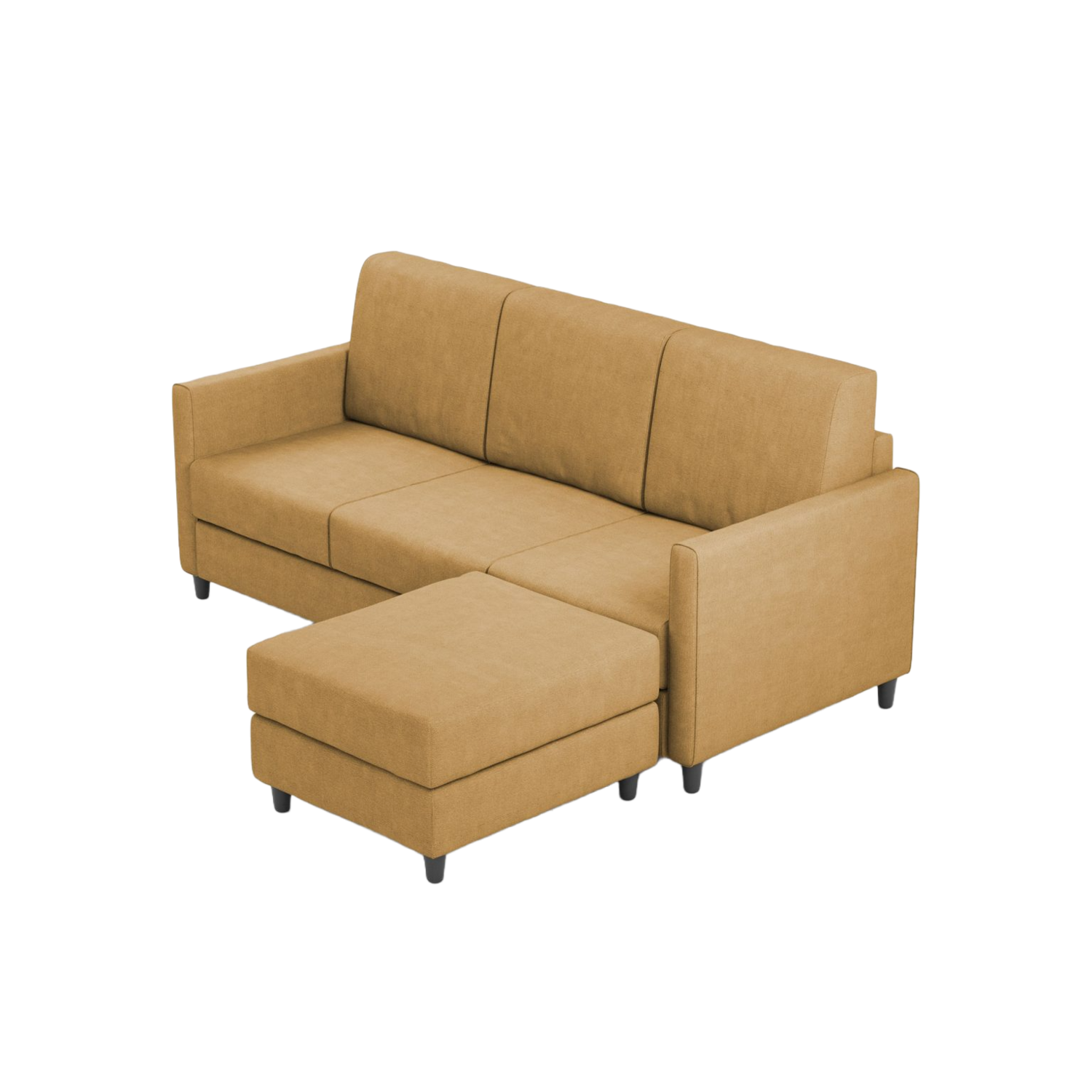 Ityhome KARAY Ocra | divano 3 posti con pouf