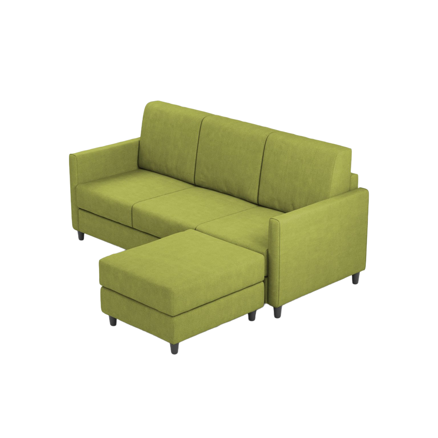 Ityhome KARAY Verde | divano 3 posti con pouf